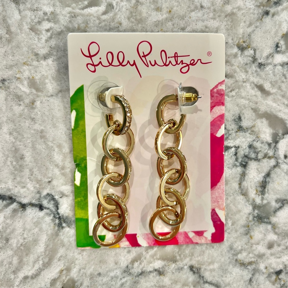 Lilly Pulitzer Gold Link Earrings